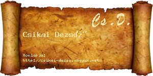 Csikai Dezső névjegykártya
