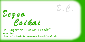 dezso csikai business card